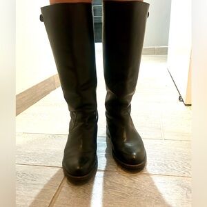 Frye Black Knee-High Leather Boots